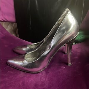 Silver High Heel Pumps